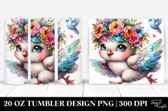 Cute Funny Dove Running 20 Oz Tumbler Product Image 1