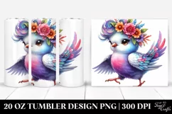 Cute Funny Dove Running 20 Oz Tumbler Product Image 1
