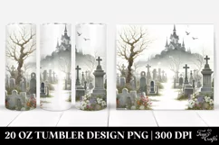 Watercolor Graveyard Simple White 20 oz Tumbler Product Image 1