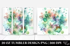Colorful Greenish Watercolor Background | 20 Oz Tumbler Product Image 1