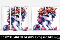 Cute Unicorn Sitting | 20 oz Tumbler Product Image 1