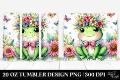 Whimsical Flowers,Baby Frog Tumbler Product Image 1