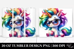 Playful Cute Unicorn 20 Oz Tumbler Product Image 1
