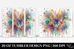 Colorful Watercolor Splash with Golden Foil | 20 Oz Tumbler Product Image 1