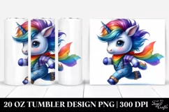 Cute Funny Unicorn Running 20 Oz Tumbler Product Image 1