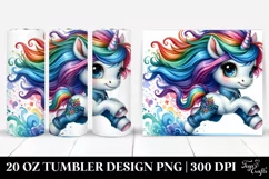 Cute Funny Unicorn Running 20 Oz Tumbler Product Image 1
