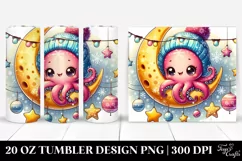 Cute Baby Octopus Wearing Winter Clothes, 20 oz Tumbler Product Image 1