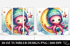 Cute Baby Octopus Wearing Winter Clothes, 20 oz Tumbler Product Image 1