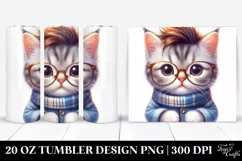 Cute Baby Cat Dressed for Winter 20 Oz Tumbler Product Image 1