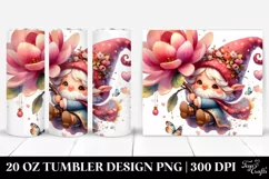 Cute Small Gnome with Magnolia | 20 oz Tumbler Product Image 1
