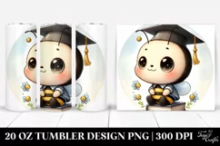 Cute Round Baby Bee Graduation Cap | 20 oz Tumbler Product Image 1