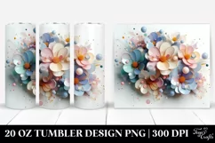Abstract 3D Impatiens Watercolor Splash, 20 oz Tumbler Product Image 1