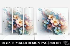 Abstract 3D Impatiens Watercolor Splash, 20 oz Tumbler Product Image 1