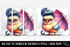 Cool Baby Chicken Umbrella Model Drawing | 20 oz Tumbler Product Image 1