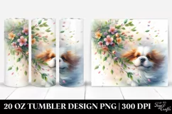 Dog Tumbling with Spring Petals | 20 oz Tumbler Product Image 1