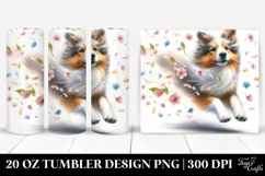 Dog Tumbling with Spring Petals | 20 oz Tumbler Product Image 1