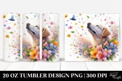 Dog Tumbling with Spring Petals | 20 oz Tumbler Product Image 1