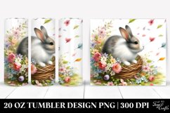 Rabbit Tumbling with Spring Petals | 20 Oz Tumbler Product Image 1