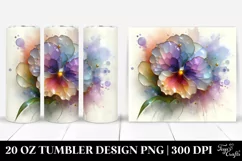 Abstract Glossy Pansy Clipart 20 Oz Tumbler Product Image 1