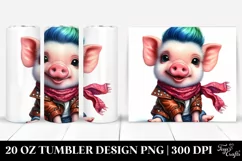 Cute Funny Pig Jumping 20 Oz Tumbler Product Image 1