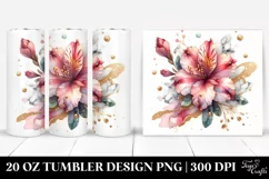 Shiny Flowers and Golden Marble Insertions | 20 Oz Tumbler Product Image 1