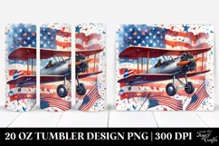 Watercolor Vintage Biplane with Confetti | 20 oz Tumbler Product Image 1