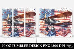 Watercolor Vintage Biplane with Confetti | 20 oz Tumbler Product Image 1