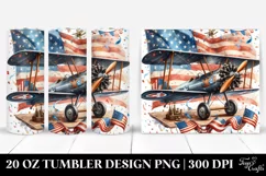 Watercolor Vintage Biplane with Confetti | 20 oz Tumbler Product Image 1