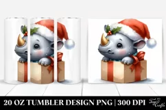 Cute Rhino, Festive 20 Oz Tumbler Product Image 1