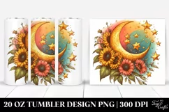 Vintage Half Moon Clipart, High-Res 20 Oz Tumbler Product Image 1