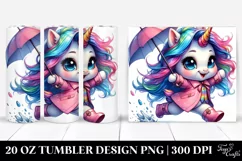 Cute Funny Unicorn Running 20 Oz Tumbler Product Image 1