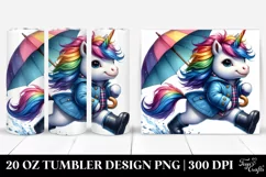Cute Funny Unicorn Running 20 Oz Tumbler Product Image 1