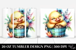 20 Oz Tumbler Sublimation | Colorful Boho Cute Baby Duck Product Image 1