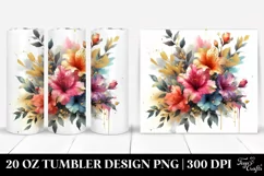 Watercolor Abstract Bouquet 20 Oz Tumbler Product Image 1