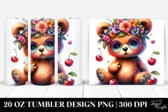 Funny Baby Bear Sitting Drawing | 20 oz Tumbler Product Image 1