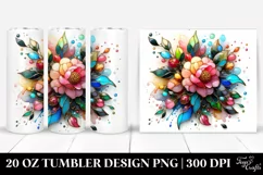 20 Oz Tumbler Sublimation | Colorful Small Stained with Product Image 1