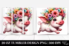 Cute Funny Pig Running 20 Oz Tumbler Product Image 1