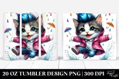 Cute Funny Cat Jumping 20 Oz Tumbler Product Image 1
