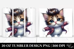 Cute Funny Cat Jumping 20 Oz Tumbler Product Image 1