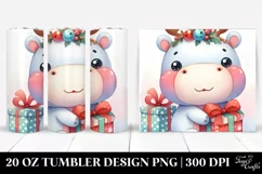 Expressive Watercolor Hippo with Cool Haircut 20 Oz Tumbler Product Image 1