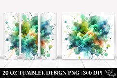 Colorful Greenish Watercolor Splash | 20 Oz Tumbler Product Image 1