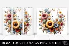 Colorful Floral Frame Sunflower | 20 oz Tumbler Product Image 1
