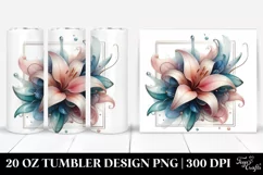Abstract Glossy Lily Clipart 20 Oz Tumbler Product Image 1