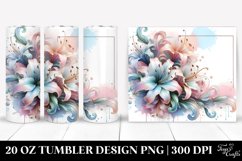 Glossy Lily Watercolor Clipart 20 Oz Tumbler Product Image 1