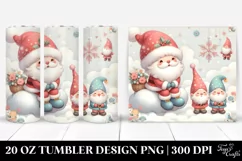 Cute Retro Santa with Gnomes | 20 oz Tumbler Product Image 1