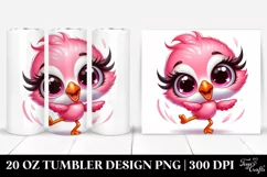 crazy Flamingo Cartoon 20 Oz Tumbler Product Image 1