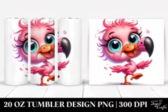 crazy Flamingo Cartoon 20 Oz Tumbler Product Image 1