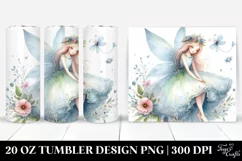Whimsical Washed Fairy Watercolor Art | 20 oz Tumbler Product Image 1
