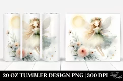 Whimsical Washed Fairy Watercolor Art | 20 oz Tumbler Product Image 1