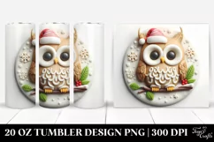 Round 3D Christmas Owl | 20 oz Tumbler Product Image 1